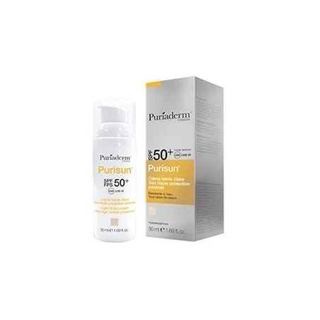 puriaderm purisun creme solaire teintee claire spf50 50ml