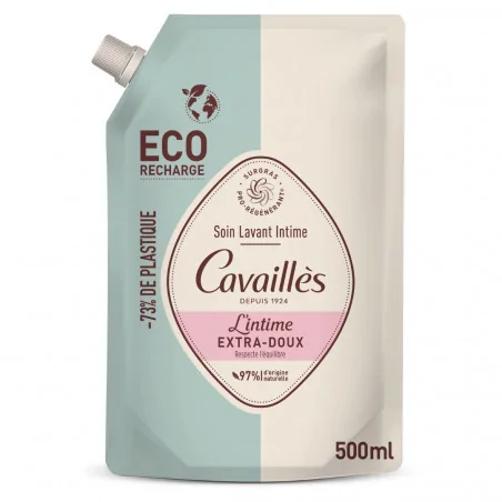 roge cavailles eco recharge 500 ml rc soin naturel toilette intime extra doux