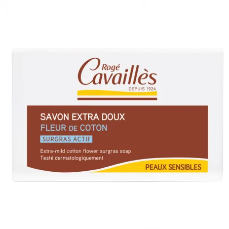 roge cavailles savon surgras extra doux 150g fleur de coton