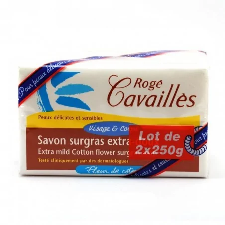 roge cavailles savon surgras extra doux fleur de coton 2x250g