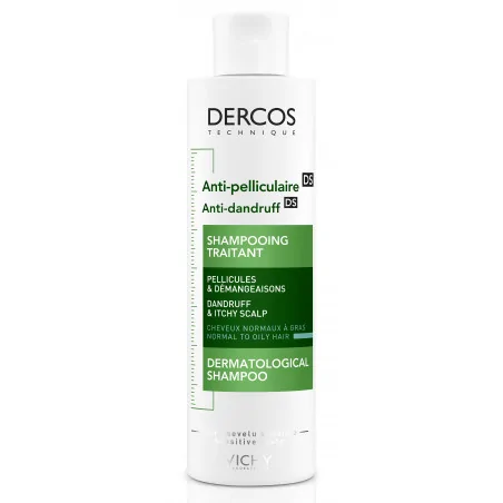 vichy dercos shampooing traitant anti pelliculaire 200ml cheveux gras