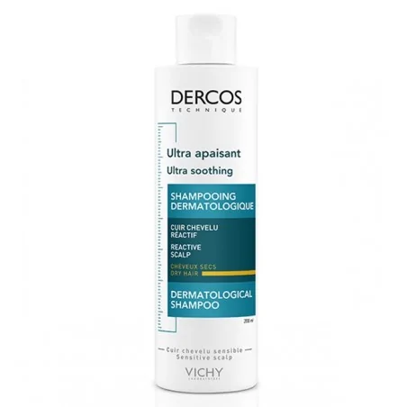 vichy dercos ultra apaisant shampooing sans sulfate cheveux secs 200 ml