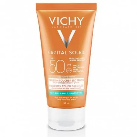 vichy ideal soleil creme anti brillance teintee toucher sec 50 ml ideal soleil lait apaisant apres soleil 100 ml offert