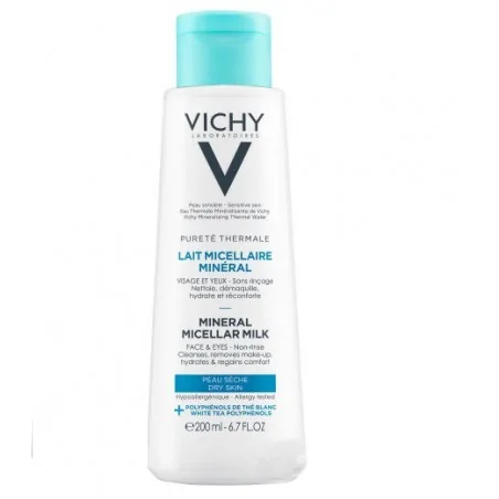 vichy purete thermale lait micellaire mineral peau seche 200ml