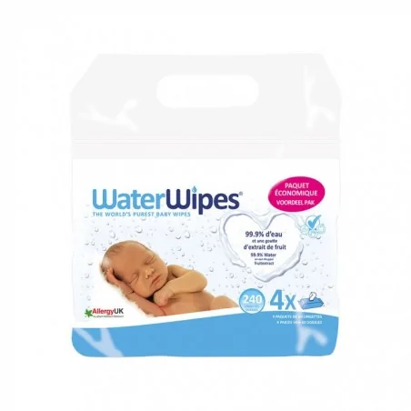 waterwipes lingettes bebe 4x60 pieces